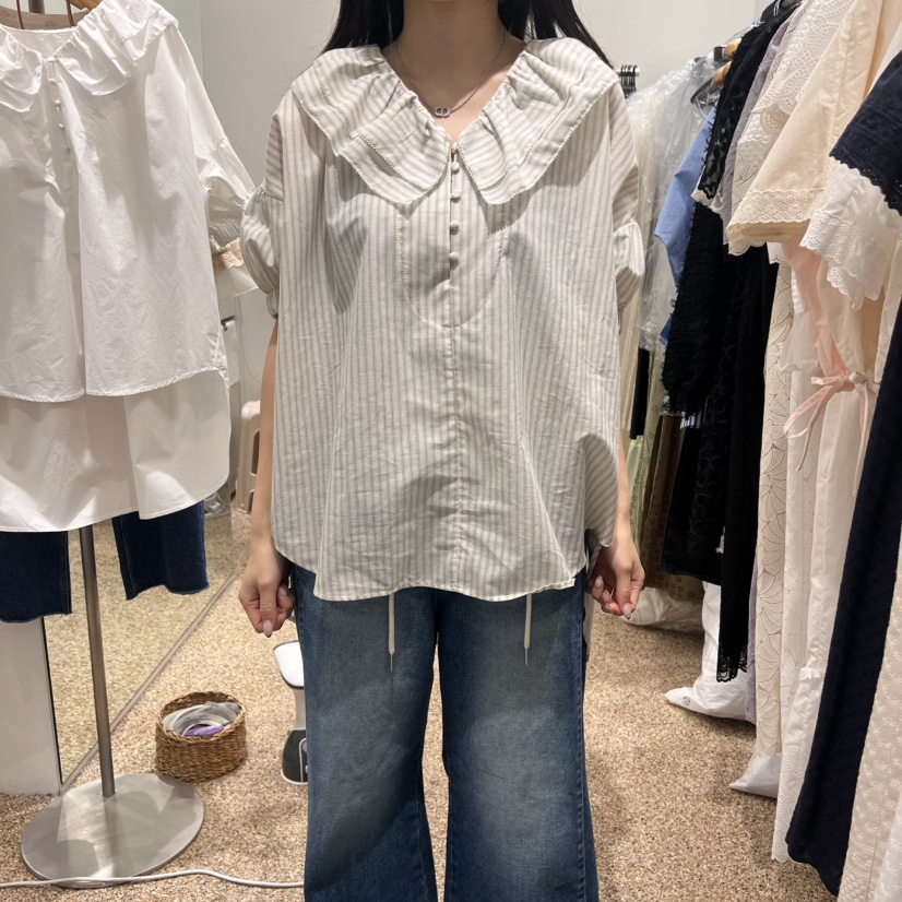 A直郵韓國代購㊣女裝新款時尚人氣熱賣25春夏推薦襯衫蕾絲衫A STORE襯衫/蕾絲衫