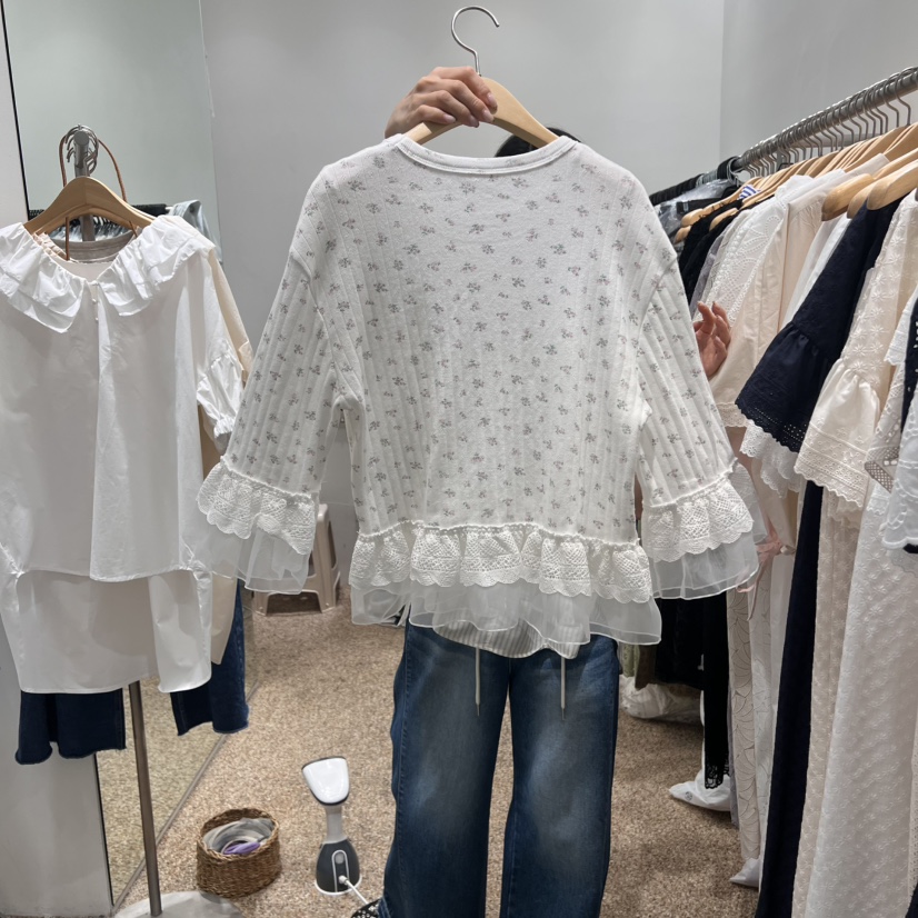 A韓國直郵㊣女裝新品熱賣25春夏人氣推薦時尚休閑長袖T恤A STORE長袖T恤