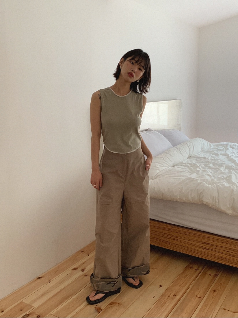 SLAT直郵韓國代購㊣女裝新品推薦25春夏人氣休閑時尚吊帶背心SLAT吊帶/背心
