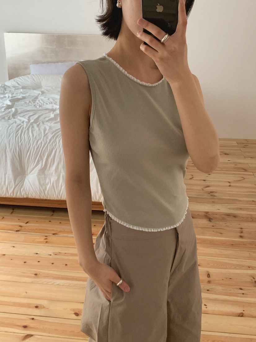 SLAT直郵韓國代購㊣女裝新品推薦25春夏人氣休閑時尚吊帶背心SLAT吊帶/背心