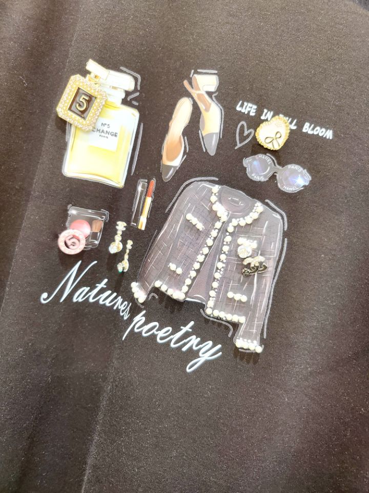 BLING BLING-S韓國㊣直郵東大門代購女裝新品25春夏T恤粗花呢BLING BLING-ST恤