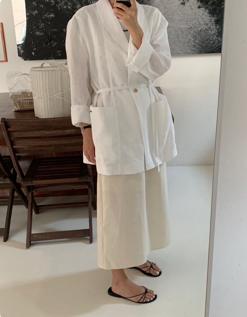 A Flan韓國㊣直郵東大門代購女裝新款25春夏人氣夾克含腰繩AFN/A Flan夾克