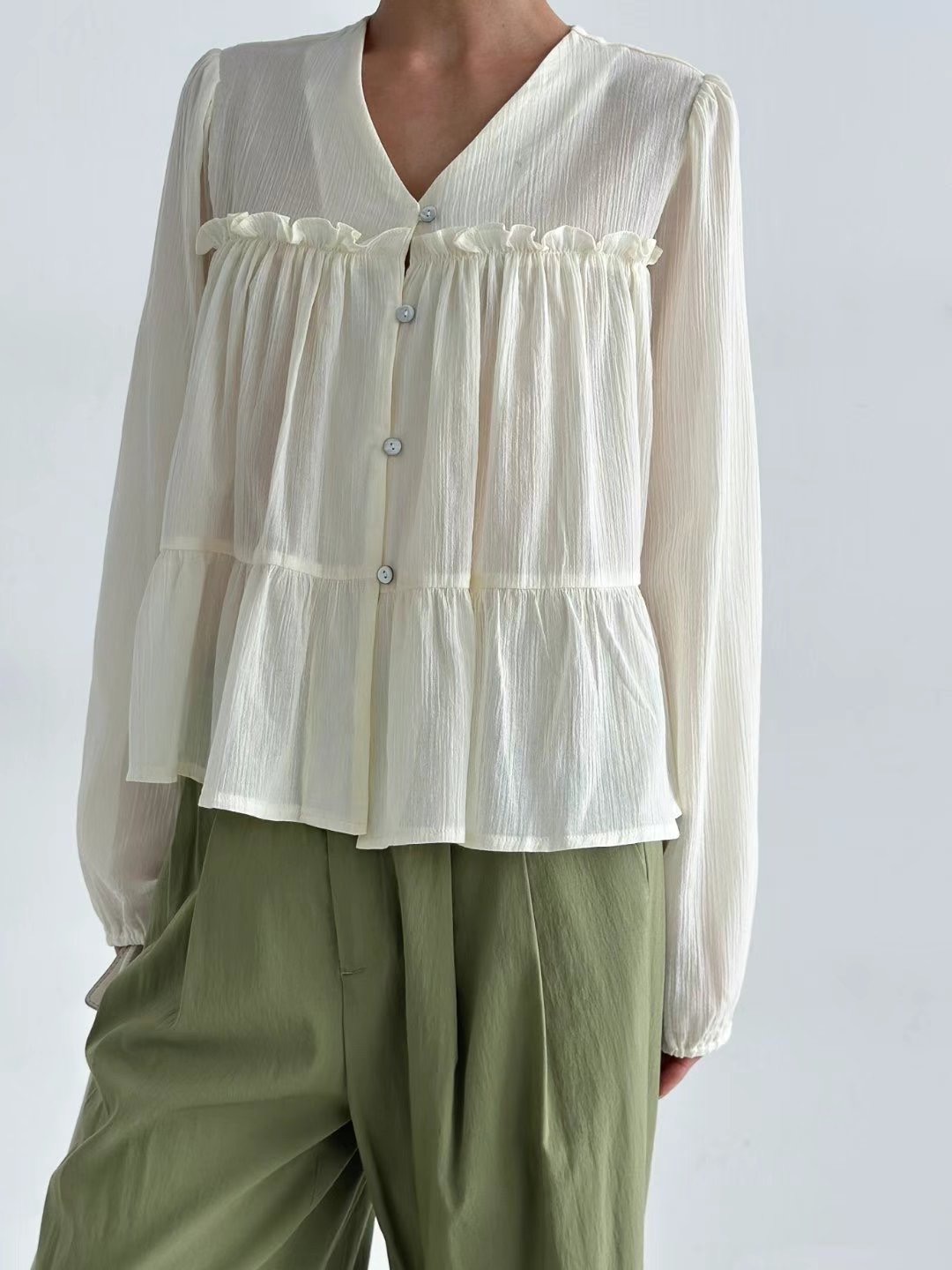 ALICE S CLOSET直郵韓國代購㊣女裝新款推薦25春夏襯衫蕾絲衫ALICE S CLOSET襯衫/蕾絲衫