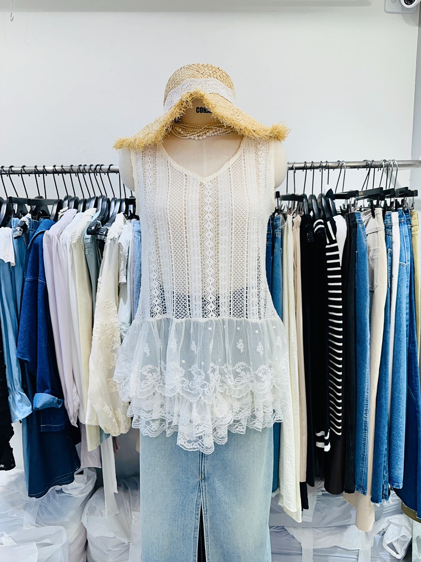 CORAL韓國直郵㊣東大門實拍女裝新品熱賣休閑推薦25春夏吊帶背心CORAL吊帶/背心