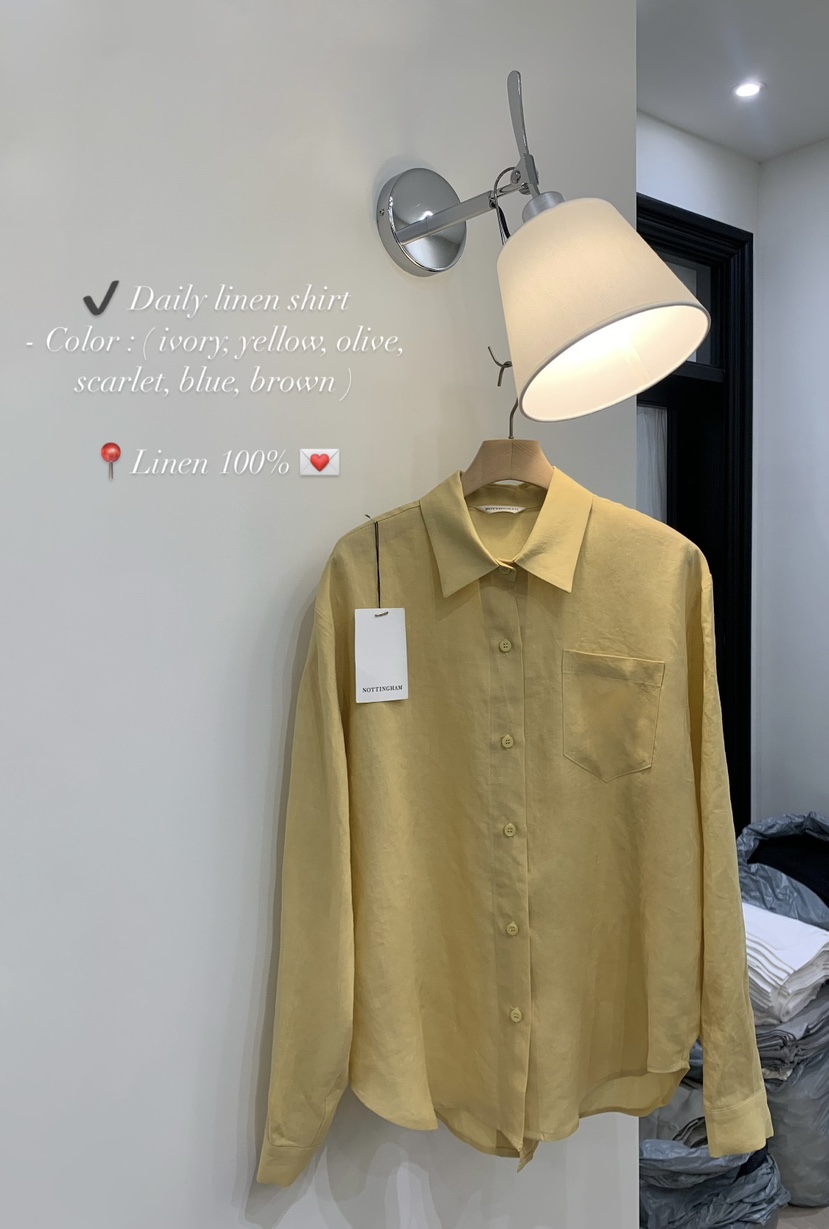 NOTTINGHAM韓國直郵㊣女裝新品熱賣時尚休閑襯衫蕾絲衫亞麻NOTTINGHAM襯衫/蕾絲衫圖色3