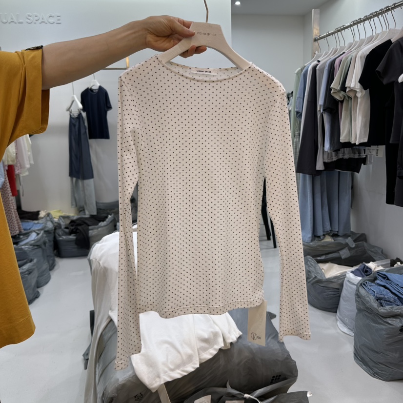 VISUAL SPACE韓國㊣直郵東大門代購女裝新品25春夏長袖T恤VISUAL SPACE長袖T恤
