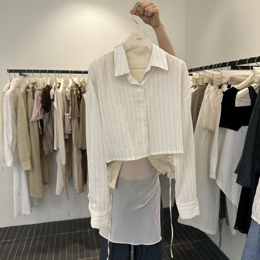 FIND-P直郵韓國代購㊣女裝新款推薦熱賣人氣襯衫蕾絲衫亞麻布FIND-P襯衫/蕾絲衫