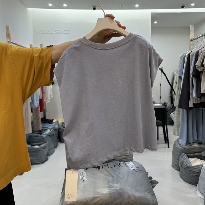 VISUAL SPACE韓國直郵㊣女裝新品推薦時尚人氣25春夏休閑T恤VISUAL SPACET恤