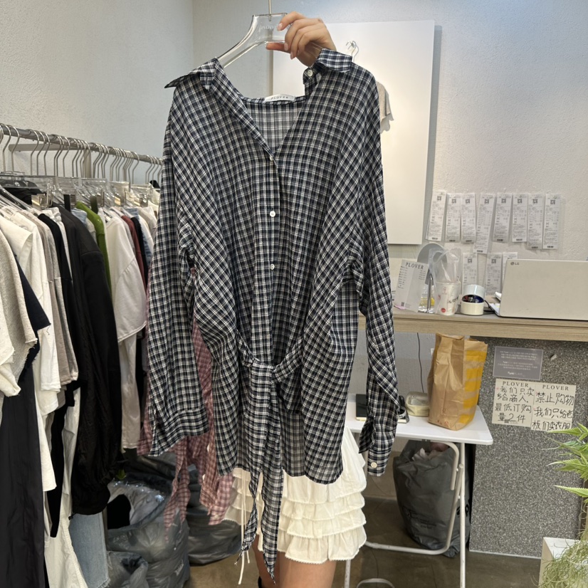 PLOVER直郵韓國代購㊣女裝新品時尚熱賣休閑25春夏襯衫蕾絲衫PLO_VER襯衫/蕾絲衫圖色2