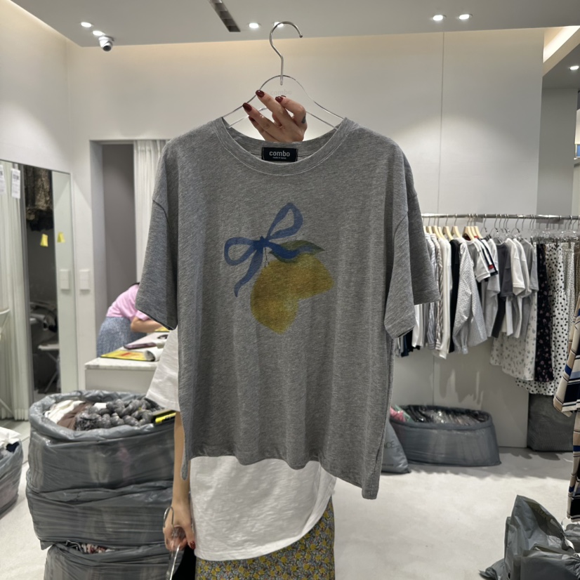 COMBO直郵韓國代購㊣女裝新品時尚25春夏人氣休閑推薦熱賣T恤COM_BOT恤圖色2