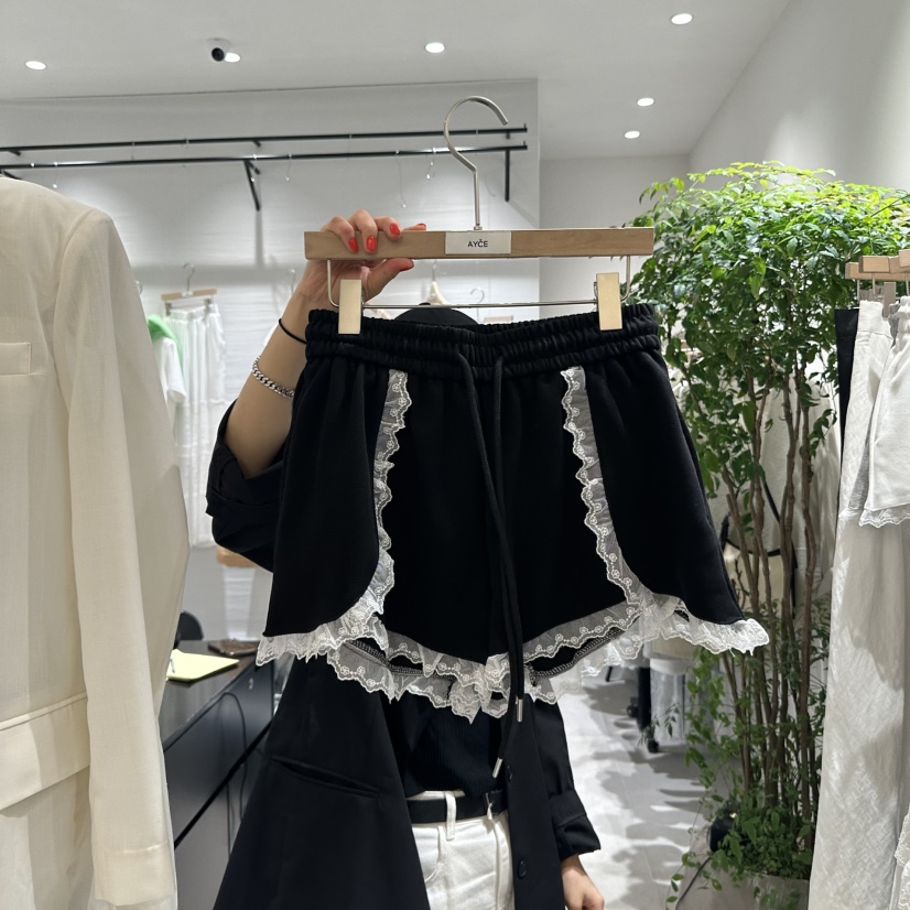 AYCE直郵韓國代購㊣女裝新品時尚人氣25春夏熱賣休閑短褲蕾絲101SHOWROOM/AYCE短褲圖色3