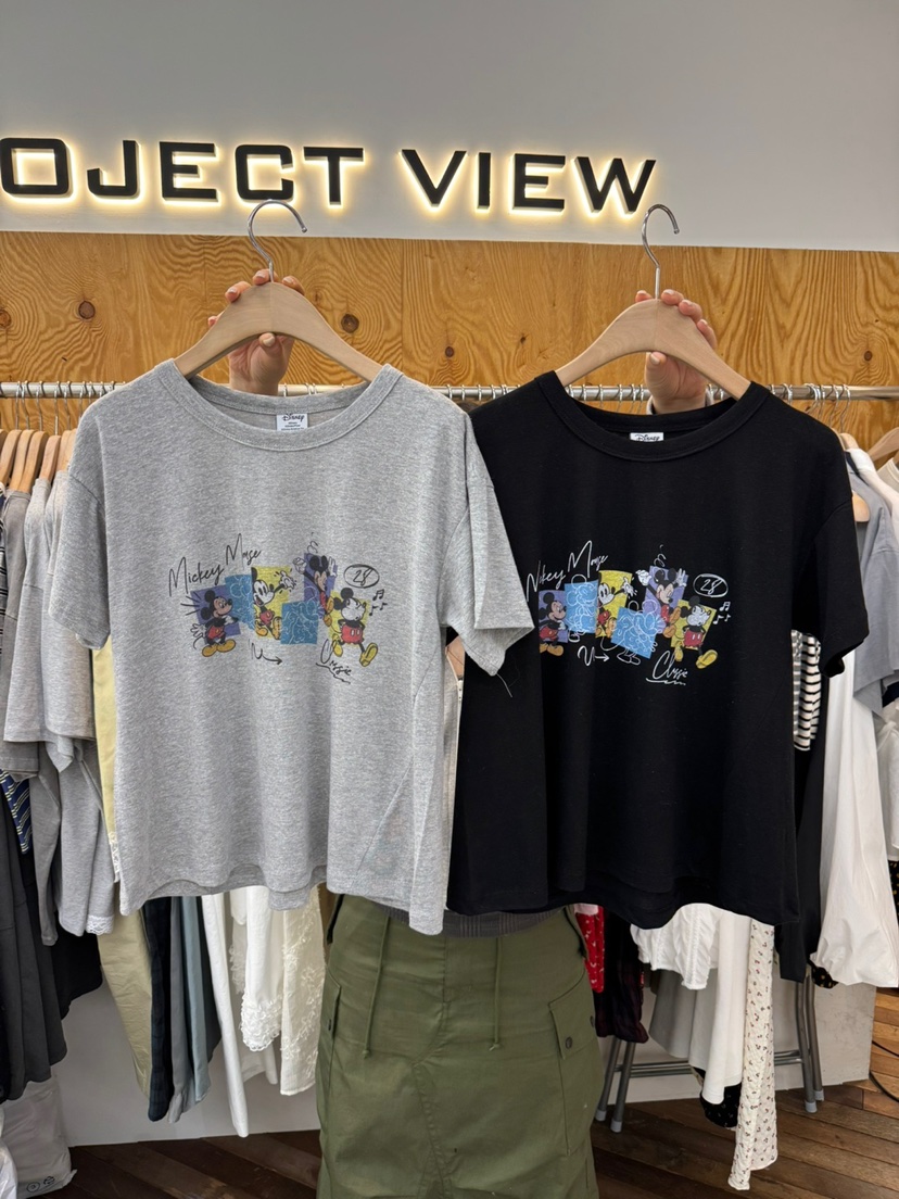 PROJECTVIEW韓國㊣直郵東大門代購女裝新品時尚人氣休閑T恤PROJECTVIEWT恤圖色3左二色