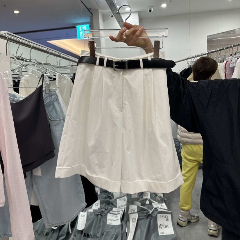 PAVEL韓國直郵㊣女裝新款25春夏推薦時尚休閑人氣短褲不含腰帶PAVEL短褲圖色1