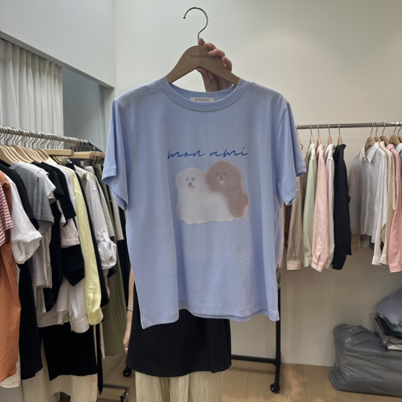 BLENDING-p韓國直郵㊣女裝新品推薦熱賣25春夏人氣休閑T恤BLENDINGT恤圖色2