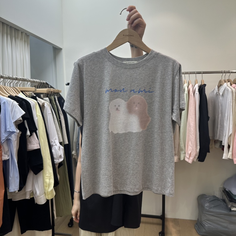 BLENDING-p韓國直郵㊣女裝新品推薦熱賣25春夏人氣休閑T恤BLENDINGT恤圖色3