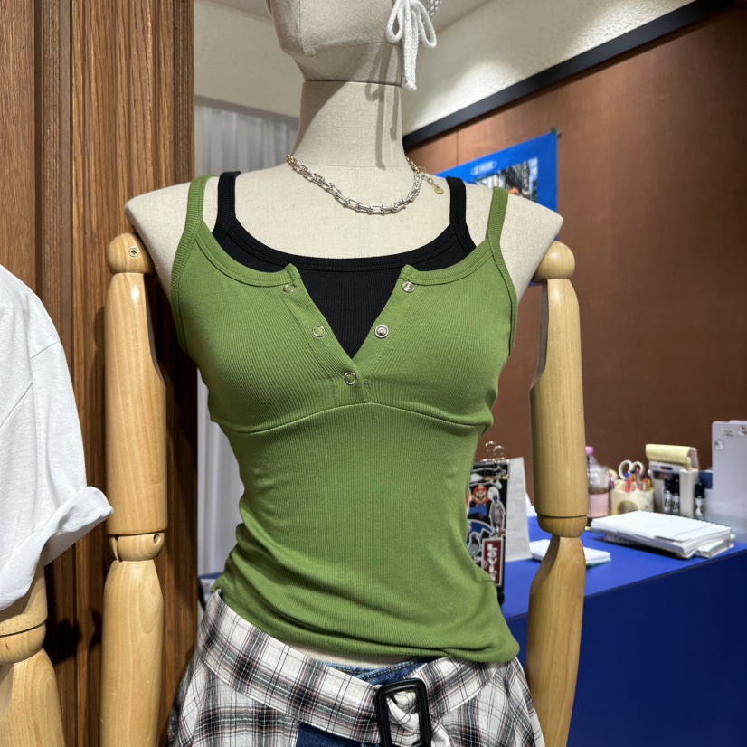 AMOUR直郵韓國代購㊣女裝新品推薦人氣時尚25春夏休閑吊帶背心AMOUR吊帶/背心
