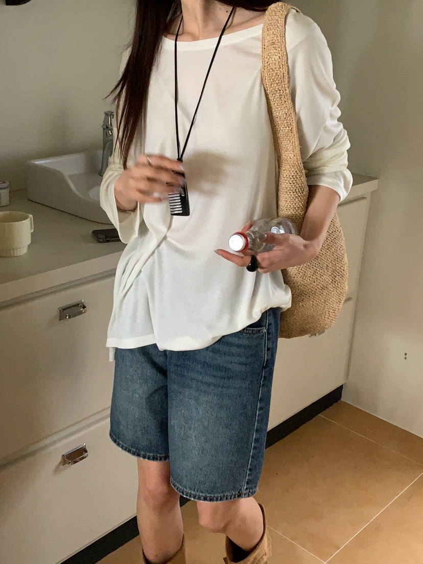 RIVER RAIN韓國㊣直郵東大門代購女裝新品人氣25春夏長袖T恤RIVER RAIN長袖T恤