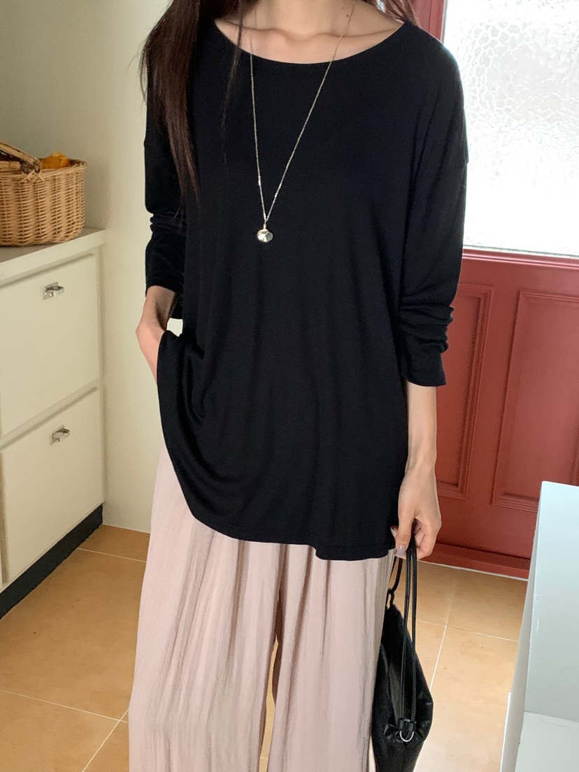 RIVER RAIN韓國㊣直郵東大門代購女裝新品人氣25春夏長袖T恤RIVER RAIN長袖T恤