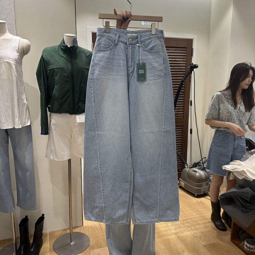 GILLI韓國直郵㊣東大門實拍女裝新款休閑人氣25春夏熱賣牛仔褲GILLI牛仔褲圖色1