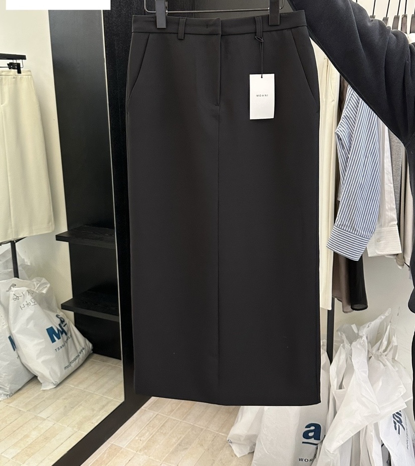 MOANI直郵韓國代購㊣女裝新品熱賣25春夏休閑人氣時尚長裙拉鏈MOANI長裙圖色2