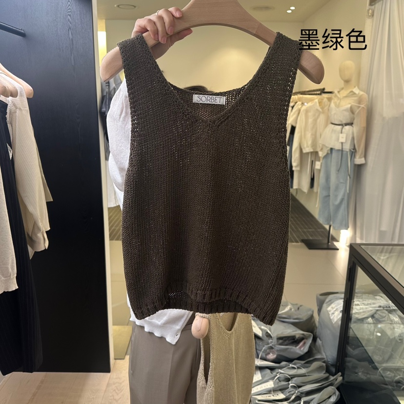 SORBET韓國直郵㊣東大門實拍女裝新款時尚人氣25春夏吊帶背心SORBET/flat white吊帶/背心圖色4