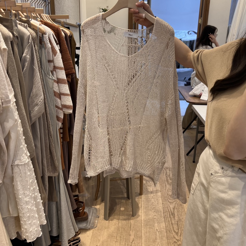 MU i韓國直郵㊣女裝新品人氣25春夏熱賣推薦休閑時尚針織衫Mu:i-Q針織衫圖色1