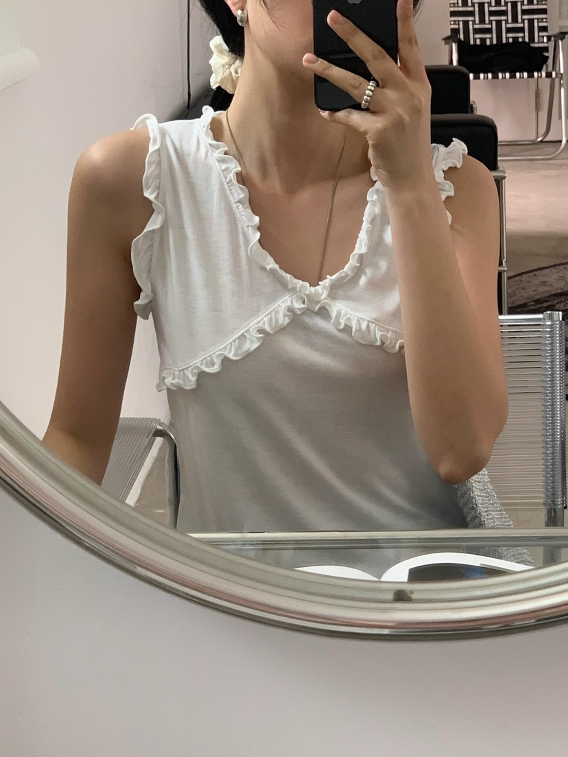 SORBET韓國㊣直郵東大門代購女裝新品時尚人氣25春夏吊帶背心SORBET/flat white吊帶/背心