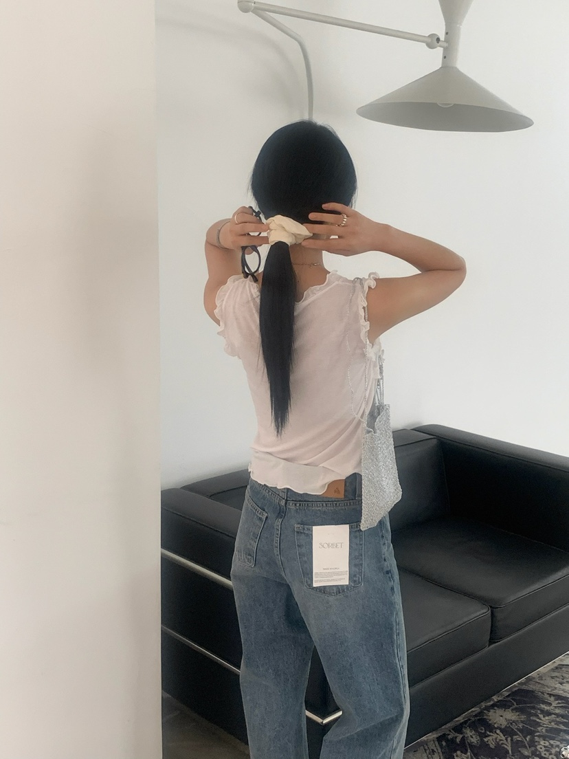 SORBET韓國㊣直郵東大門代購女裝新品時尚人氣25春夏吊帶背心SORBET/flat white吊帶/背心
