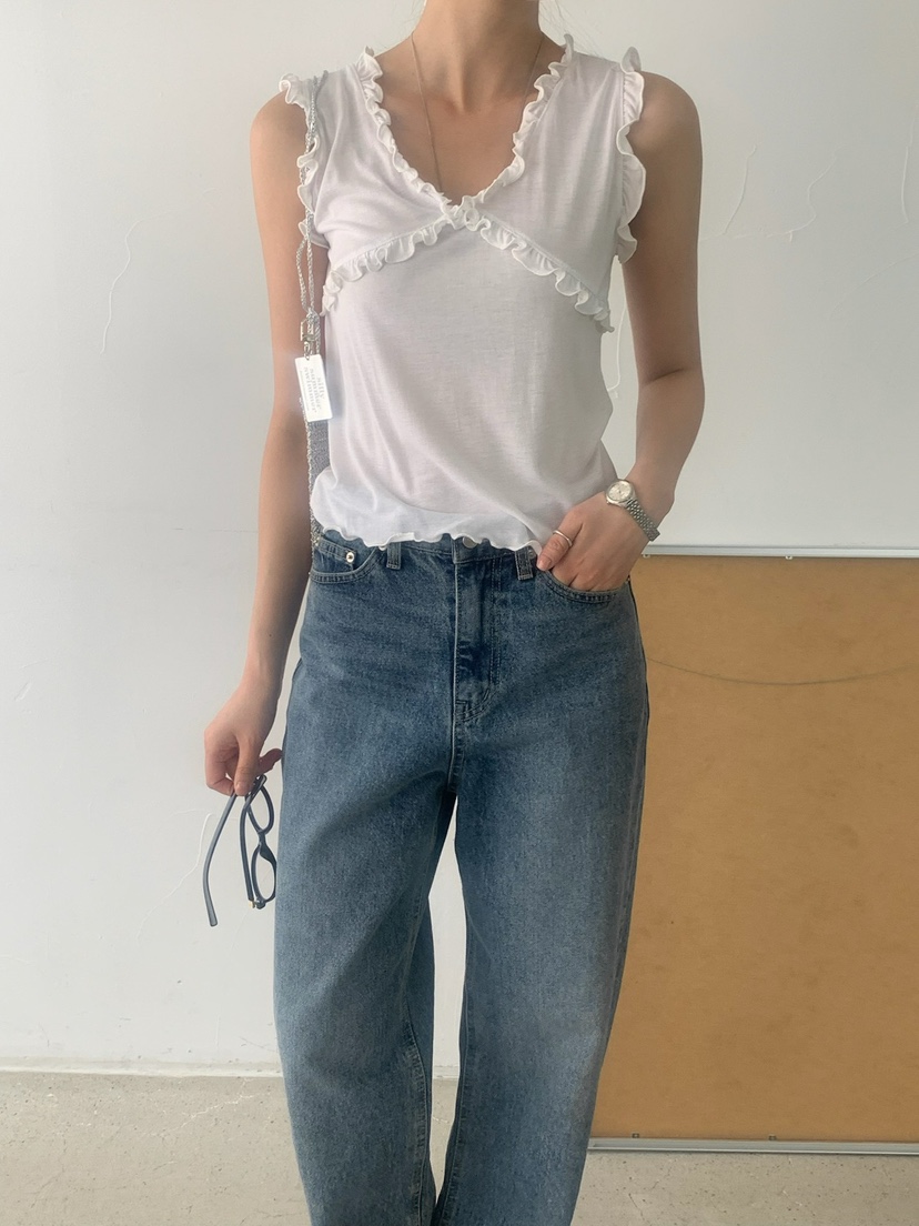 SORBET韓國㊣直郵東大門代購女裝新品時尚人氣25春夏吊帶背心SORBET/flat white吊帶/背心