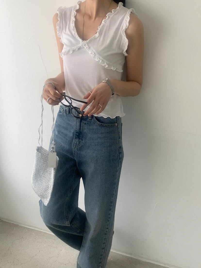 SORBET韓國㊣直郵東大門代購女裝新品時尚人氣25春夏吊帶背心SORBET/flat white吊帶/背心
