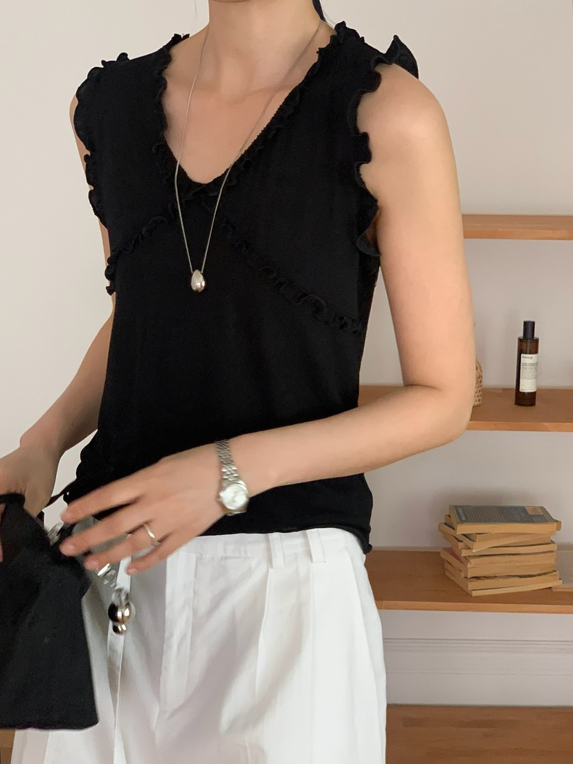 SORBET韓國㊣直郵東大門代購女裝新品時尚人氣25春夏吊帶背心SORBET/flat white吊帶/背心