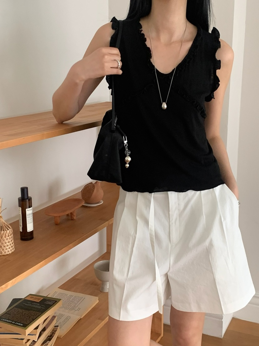 SORBET韓國㊣直郵東大門代購女裝新品時尚人氣25春夏吊帶背心SORBET/flat white吊帶/背心