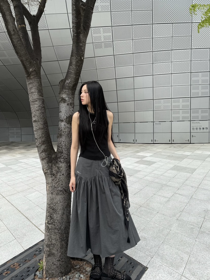 BETWEEN US韓國直郵㊣東大門實拍女裝新款休閑推薦長裙刺繡JICJO:SEOUL長裙