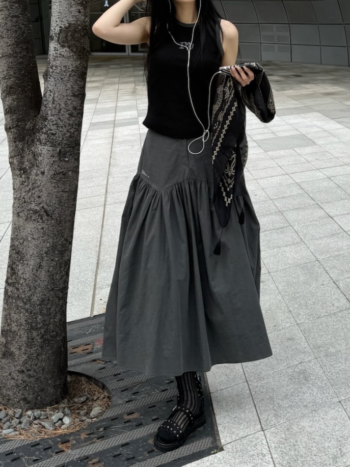 BETWEEN US韓國直郵㊣東大門實拍女裝新款休閑推薦長裙刺繡JICJO:SEOUL長裙