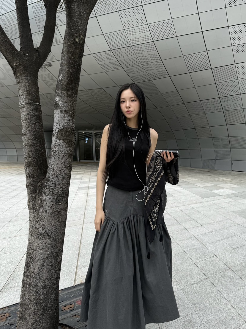 BETWEEN US韓國直郵㊣東大門實拍女裝新款休閑推薦長裙刺繡JICJO:SEOUL長裙