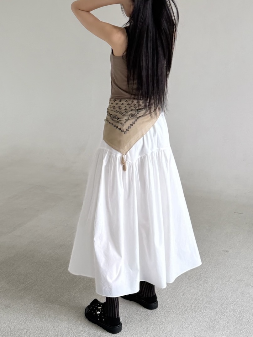 BETWEEN US韓國直郵㊣東大門實拍女裝新款休閑推薦長裙刺繡JICJO:SEOUL長裙