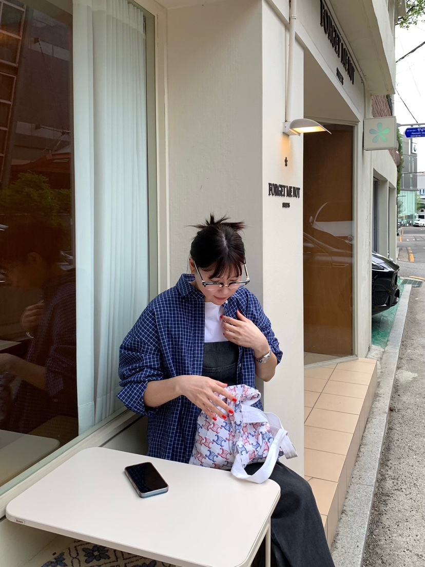 COURGETTE韓國㊣直郵東大門代購女裝新品25春夏襯衫蕾絲衫格紋COURGETTE襯衫/蕾絲衫
