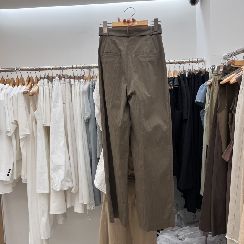 DRESS ROOM直郵韓國代購㊣女裝新品25春夏熱賣休閑褲含腰帶DRESS ROOM休閑褲