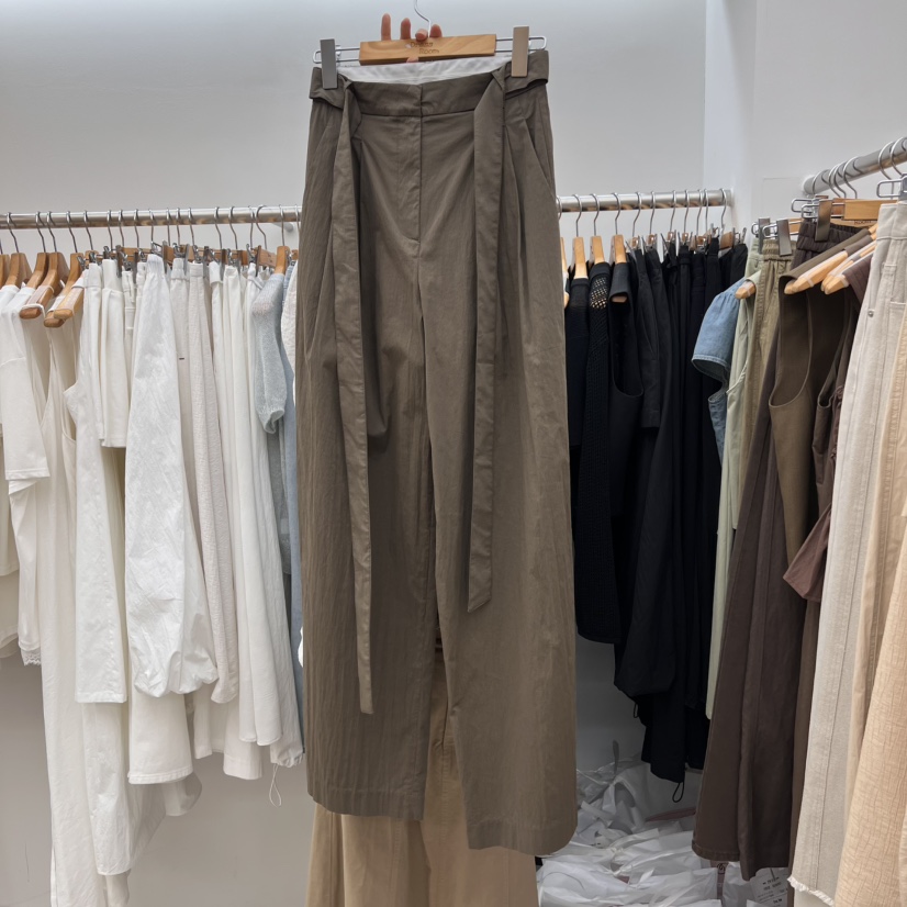DRESS ROOM直郵韓國代購㊣女裝新品25春夏熱賣休閑褲含腰帶DRESS ROOM休閑褲圖色1