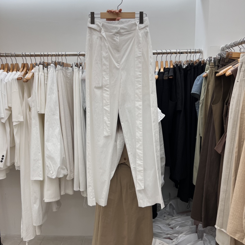 DRESS ROOM直郵韓國代購㊣女裝新品25春夏熱賣休閑褲含腰帶DRESS ROOM休閑褲圖色2