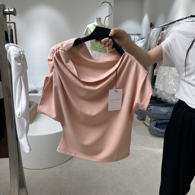 BETHEL直郵韓國代購㊣女裝新款25春夏人氣熱賣時尚休閑T恤露肩BETHELT恤圖色2