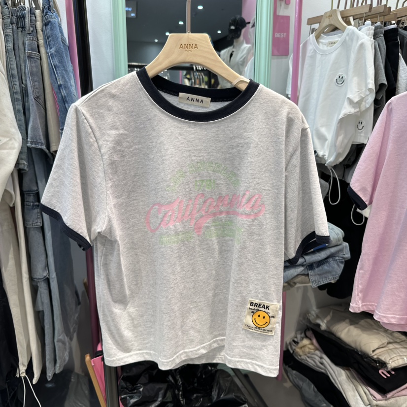 ANNA韓國直郵㊣東大門實拍女裝新款25春夏休閑時尚推薦熱賣T恤ANNAT恤圖色3