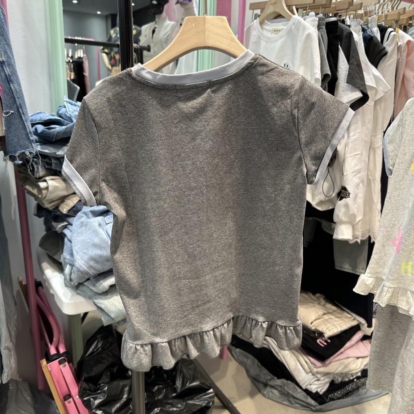 ANNA直郵韓國代購㊣女裝新品熱賣時尚人氣推薦25春夏T恤荷葉邊ANNAT恤