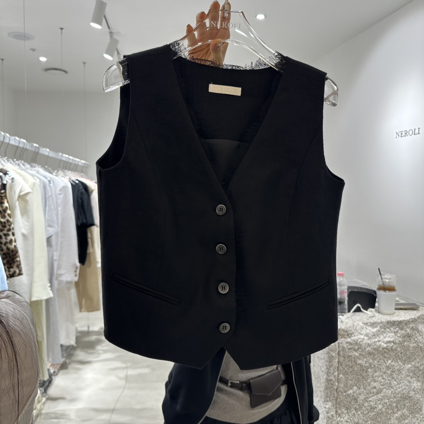 NEROLI 36韓國㊣直郵東大門代購女裝新品25春夏馬甲蕾絲亞麻NEROLI 36馬甲圖色2