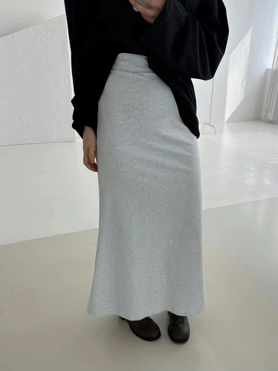 WOOD直郵韓國代購㊣女裝新品25春夏時尚休閑熱賣推薦長裙棉質WOOD長裙