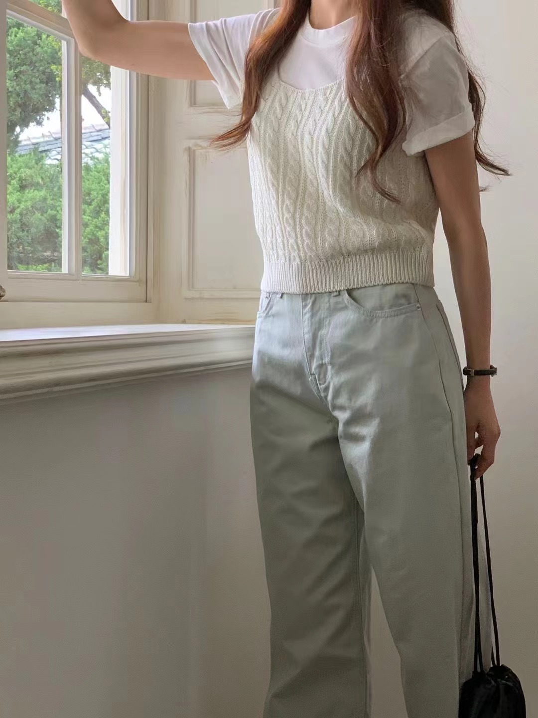 WOOD直郵韓國代購㊣女裝新款時尚人氣休閑25春夏推薦休閑褲WOOD休閑褲