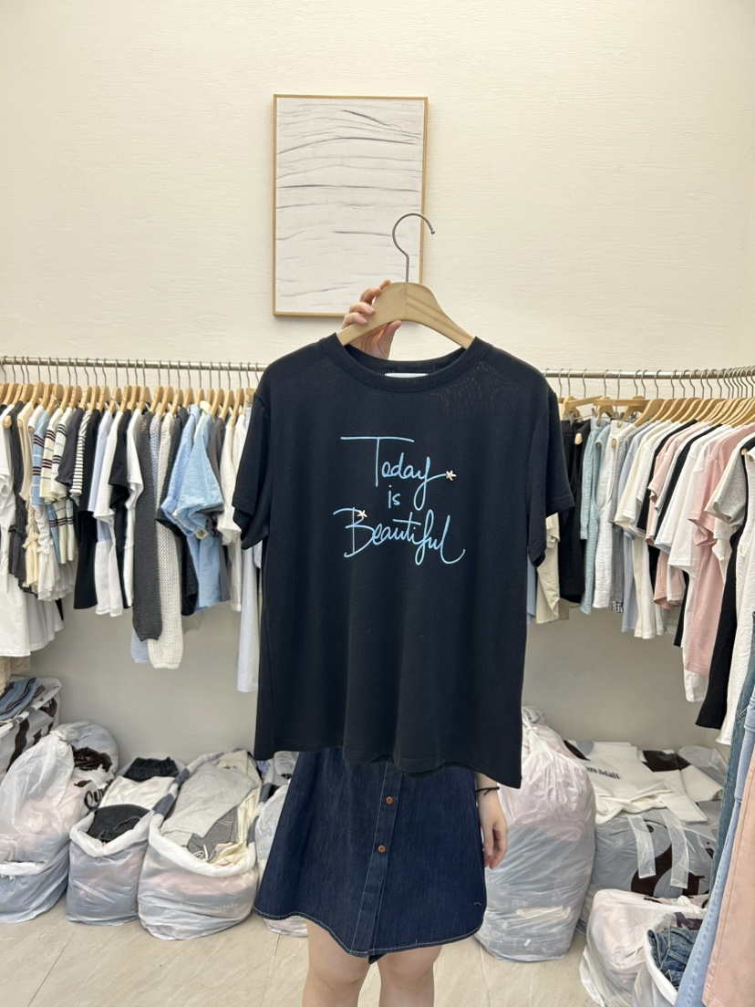 MILK TEA韓國㊣直郵東大門代購女裝新款時尚熱賣人氣休閑T恤RE:FRESHT恤圖色3