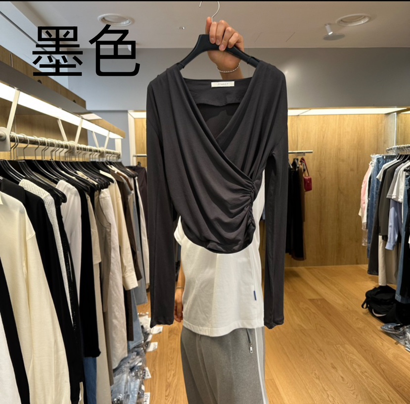 LEFANCY韓國直郵㊣東大門實拍女裝新款25春夏推薦熱賣長袖T恤LEFANCY長袖T恤圖色2