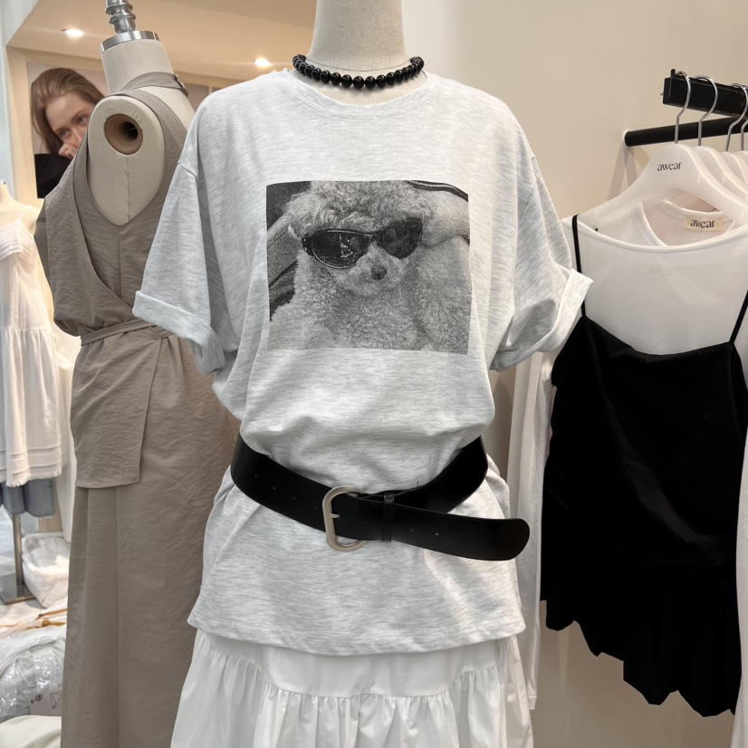 RUMIRU/AWEAR韓國直郵㊣東大門實拍女裝新款休閑T恤不含腰帶awear/RUMIRUT恤圖色1
