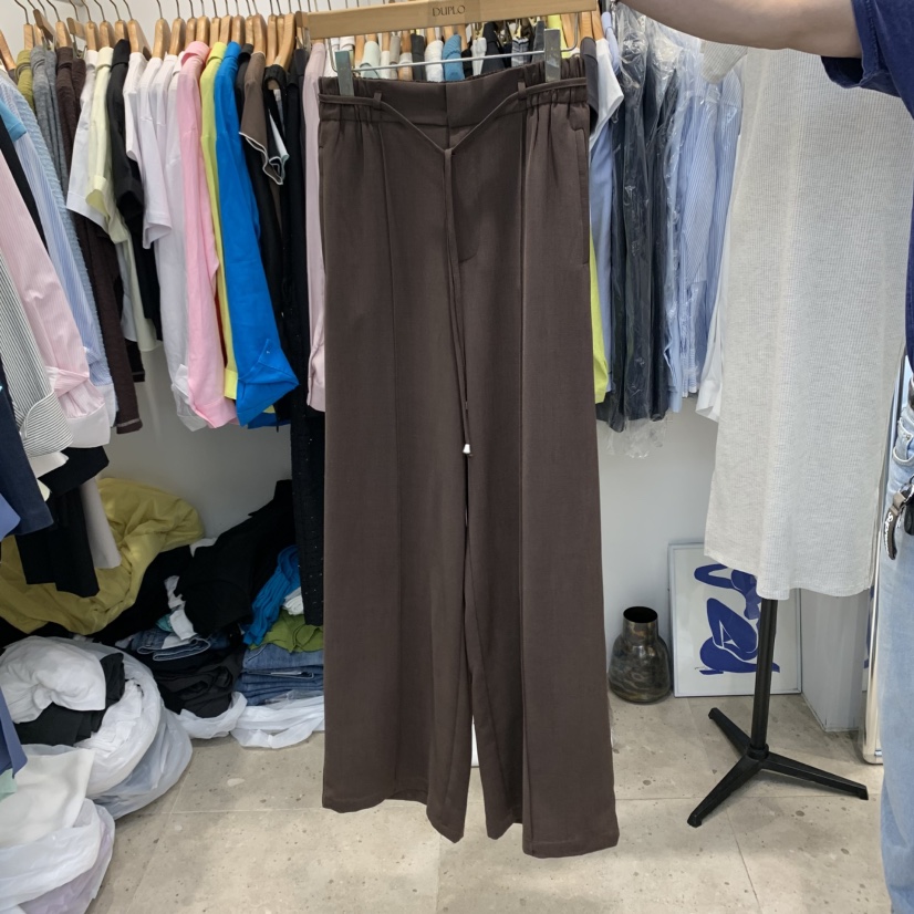 DUPLO韓國直郵㊣東大門實拍女裝新款休閑推薦25春夏休閑褲含腰繩DUPLO休閑褲圖色1